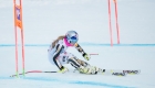 Lindsey Vonn op de piste tijdens een wedstrijd.